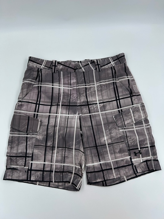 Under Armour Other - Under Armour Grey Plaid Performance Board Shorts 34W